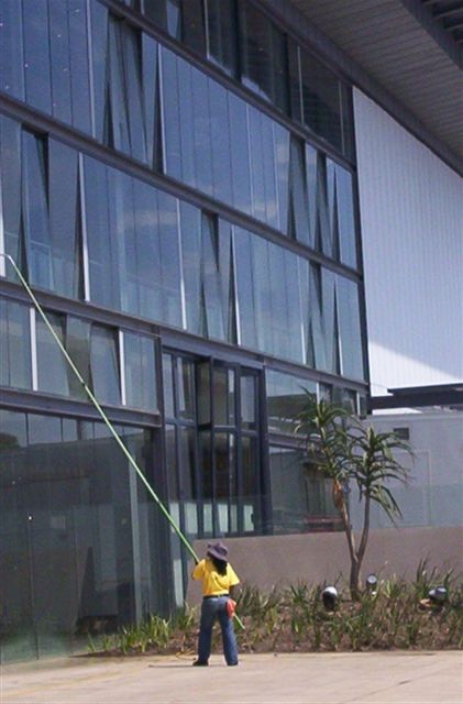 Cleaning the ICC building - Durban